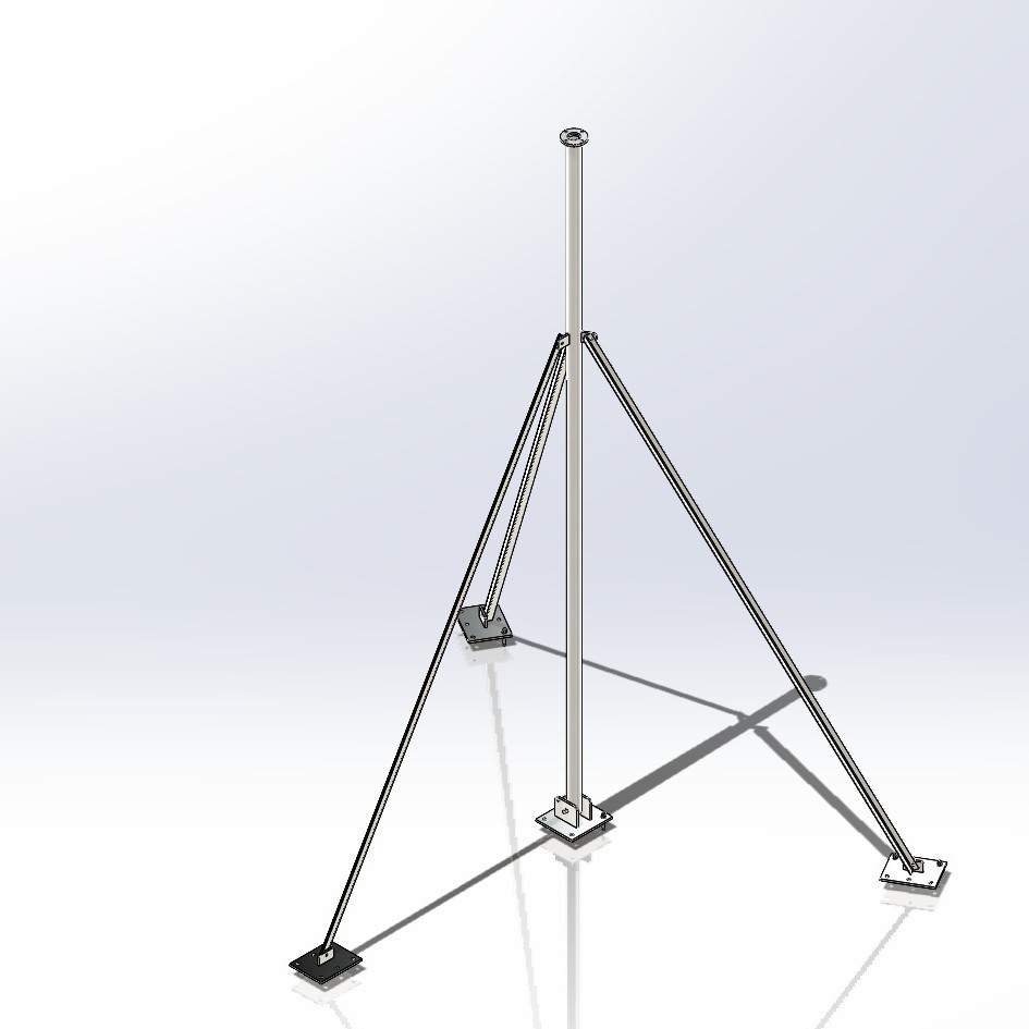 风力发电机用拉索塔架6m 壁厚3mm 可选法兰/抱箍 适用S/M型风机