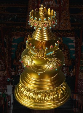 速发纯铜噶供菩西藏舍利塔佛塔藏传密宗用品塔提塔嘎当塔佛前当佛