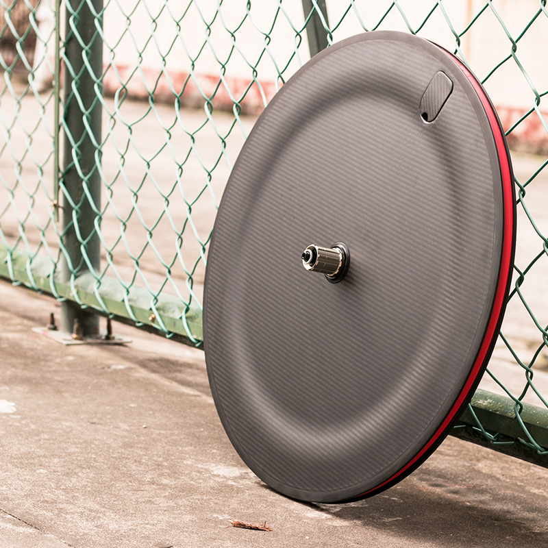速发碳纤维封闭轮组碟轮TT车轮大地铁三车记时场饼轮车轮盘飞盘死