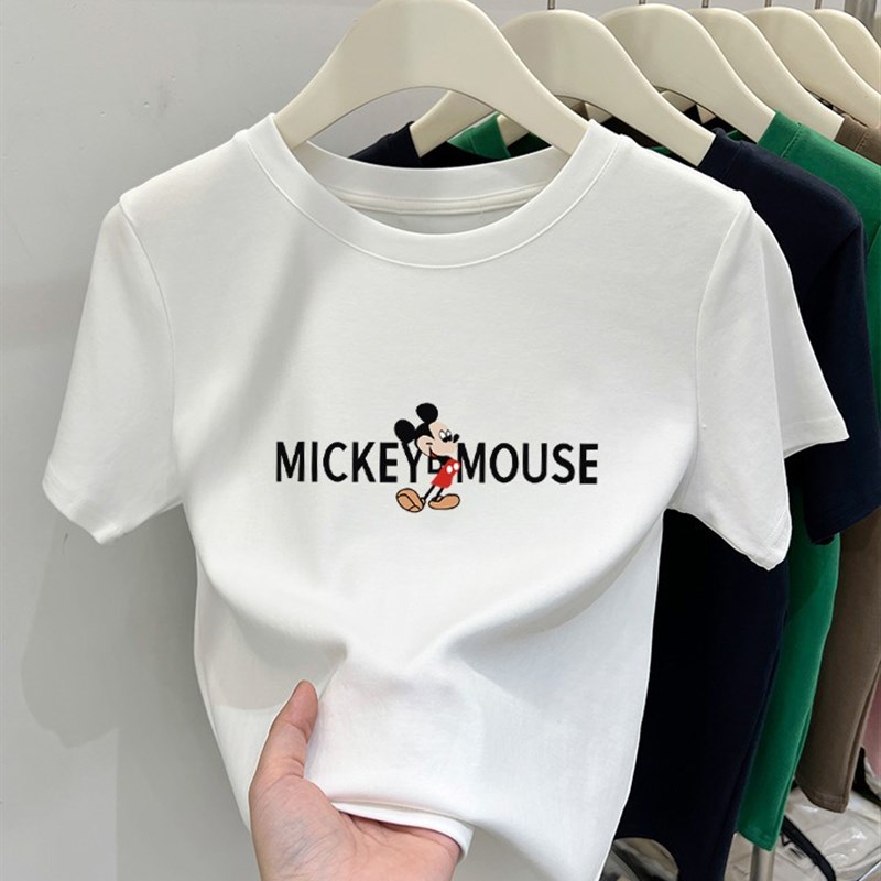 速发202T白色肩正体恤夏5恤韩版时尚百搭减龄上衣