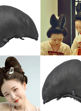 速发汉服唐发包儿童成人发耳双髻古装假发演出假风发髻兔耳造型发