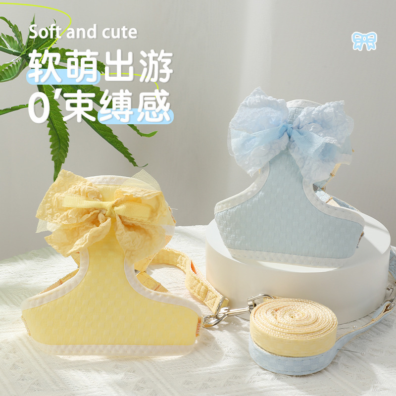 小狗狗牵引绳胸背带小型幼犬泰迪比熊博美狗链子背心式宠物遛狗绳