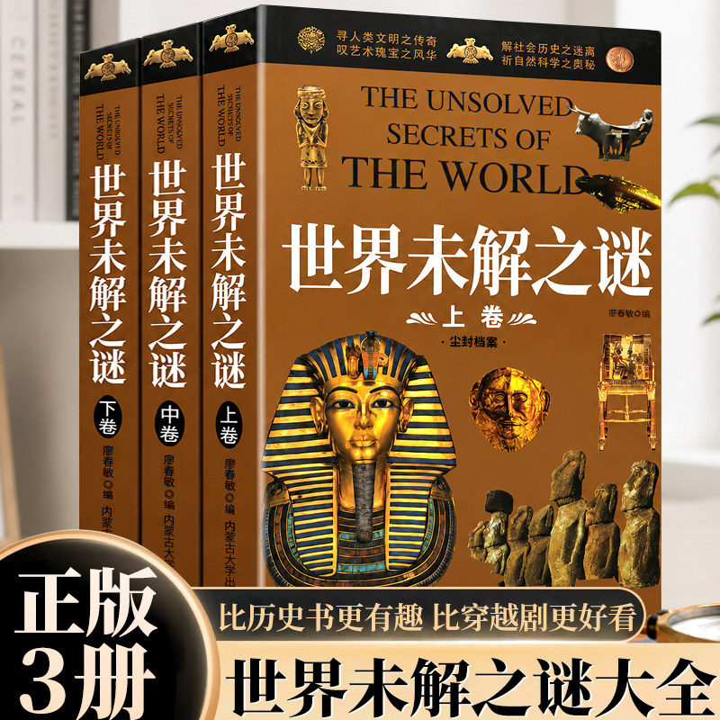 【正版】全3册世界未解之谜 解锁人类文明谜团自然科学历史悬疑探索