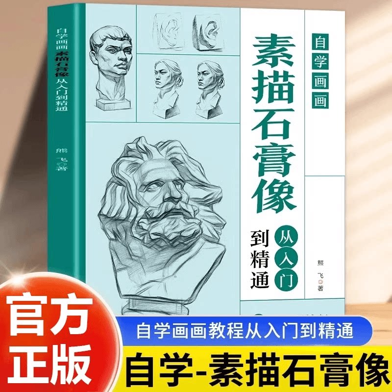 素描石膏像从入门到精通 正版 自学画画素描石膏像 教程入门书籍