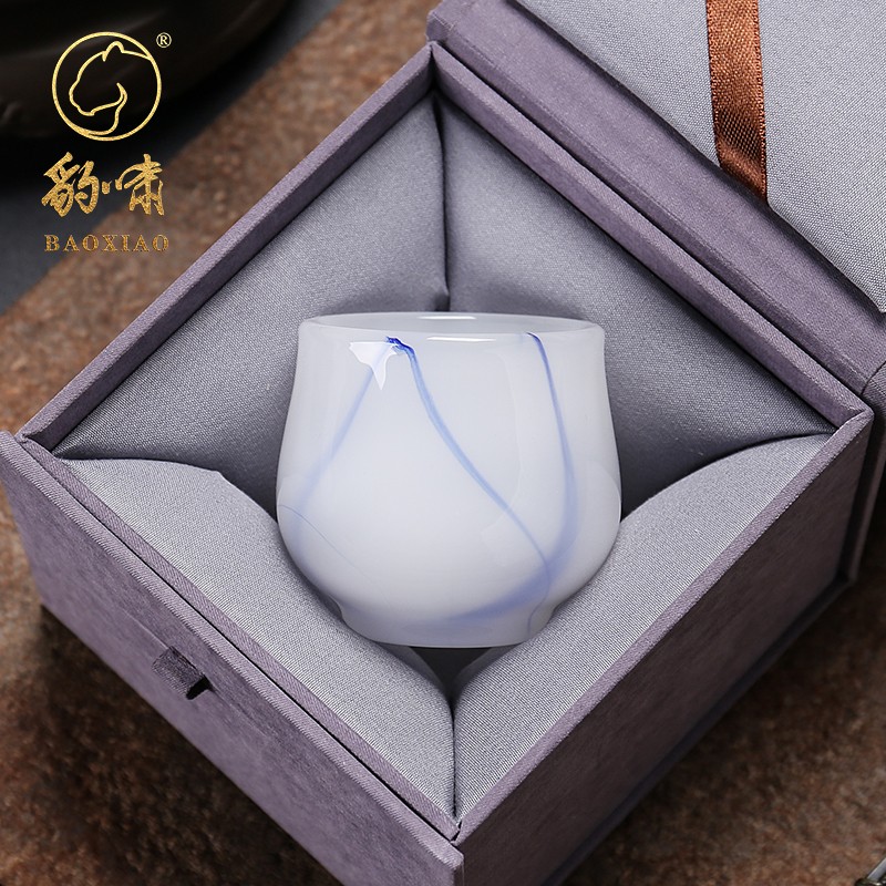 豹啸琉璃茶杯功夫茶具品茗杯个人杯玻璃杯子瓷茶碗茶盏家用陶瓷