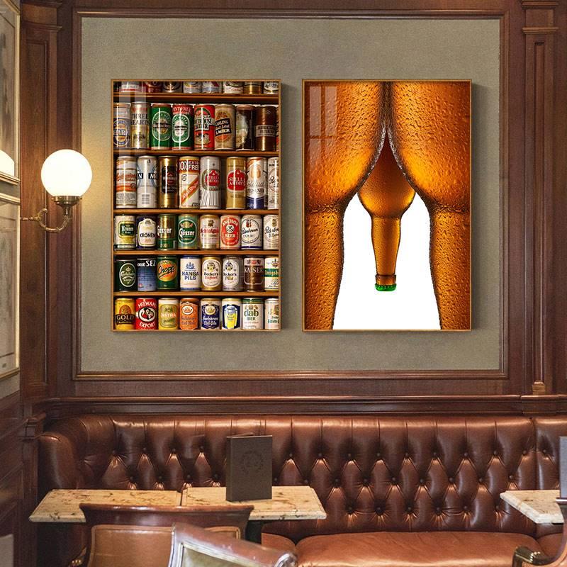 创意KTV装饰画啤酒瓶盖清吧夜店包厢烧烤店卫生间墙面画酒吧挂画图片