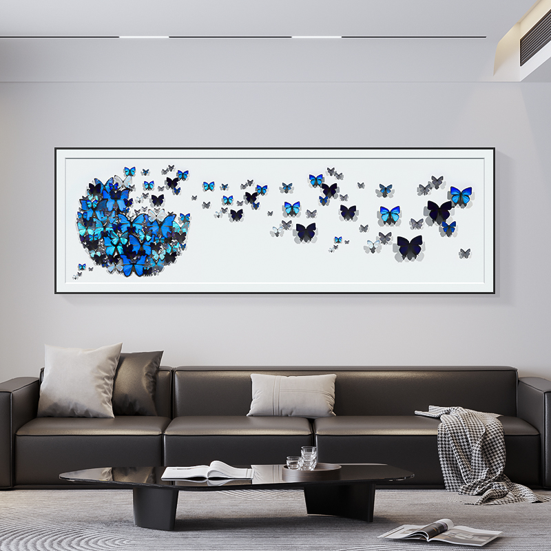 现代简约客厅装饰画北欧风高级感卧室挂画蝴蝶标本沙发背景墙挂画图片