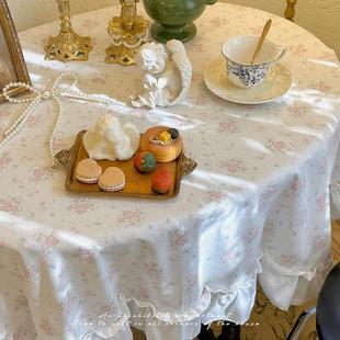 碎花桌布ins小清新茶几盖布少女心餐桌布防尘拍摄背景布装 韩式 饰