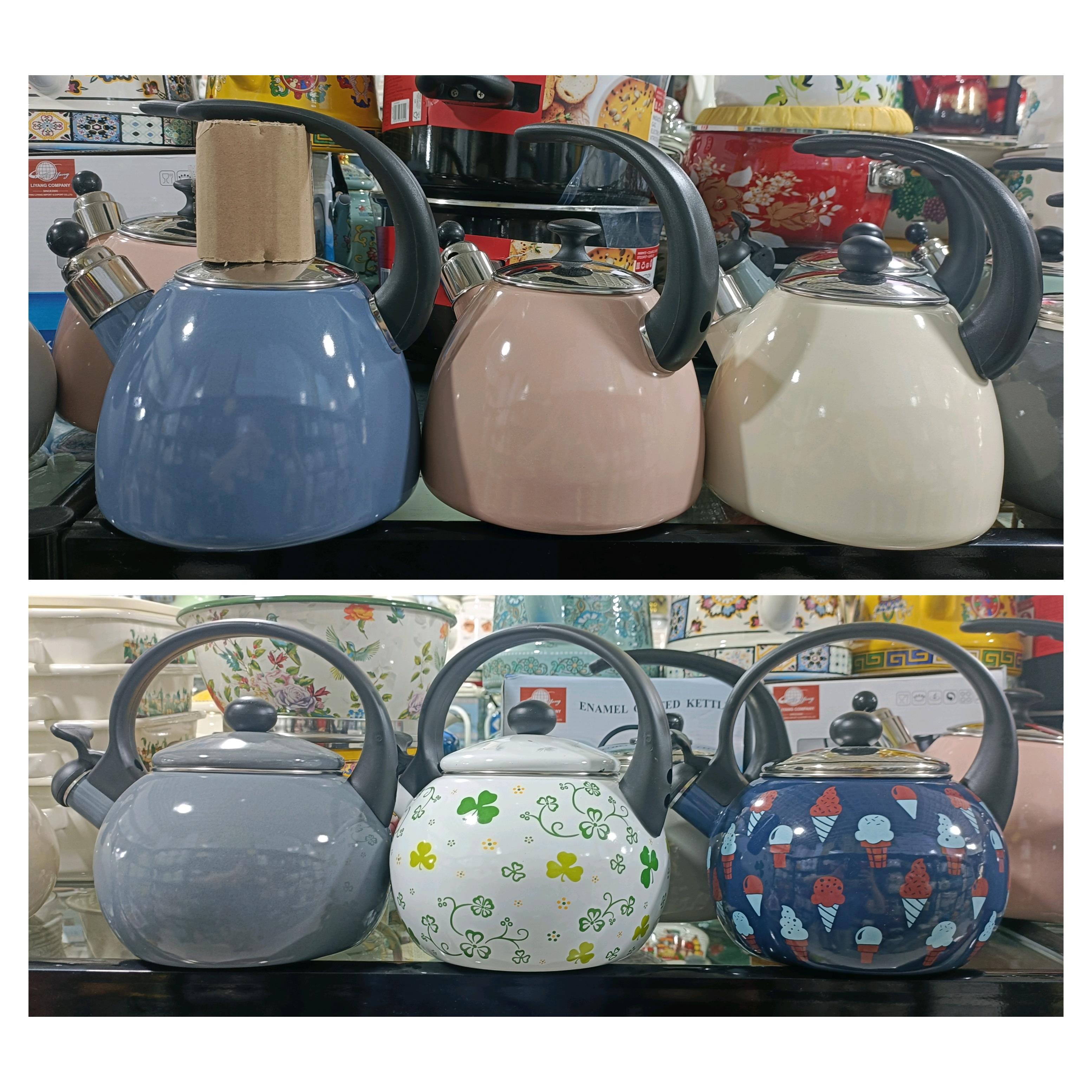 高端特厚搪瓷鸣笛烧水壶鸣笛奶茶壶搪瓷冷水壶烧开水壶热水壶