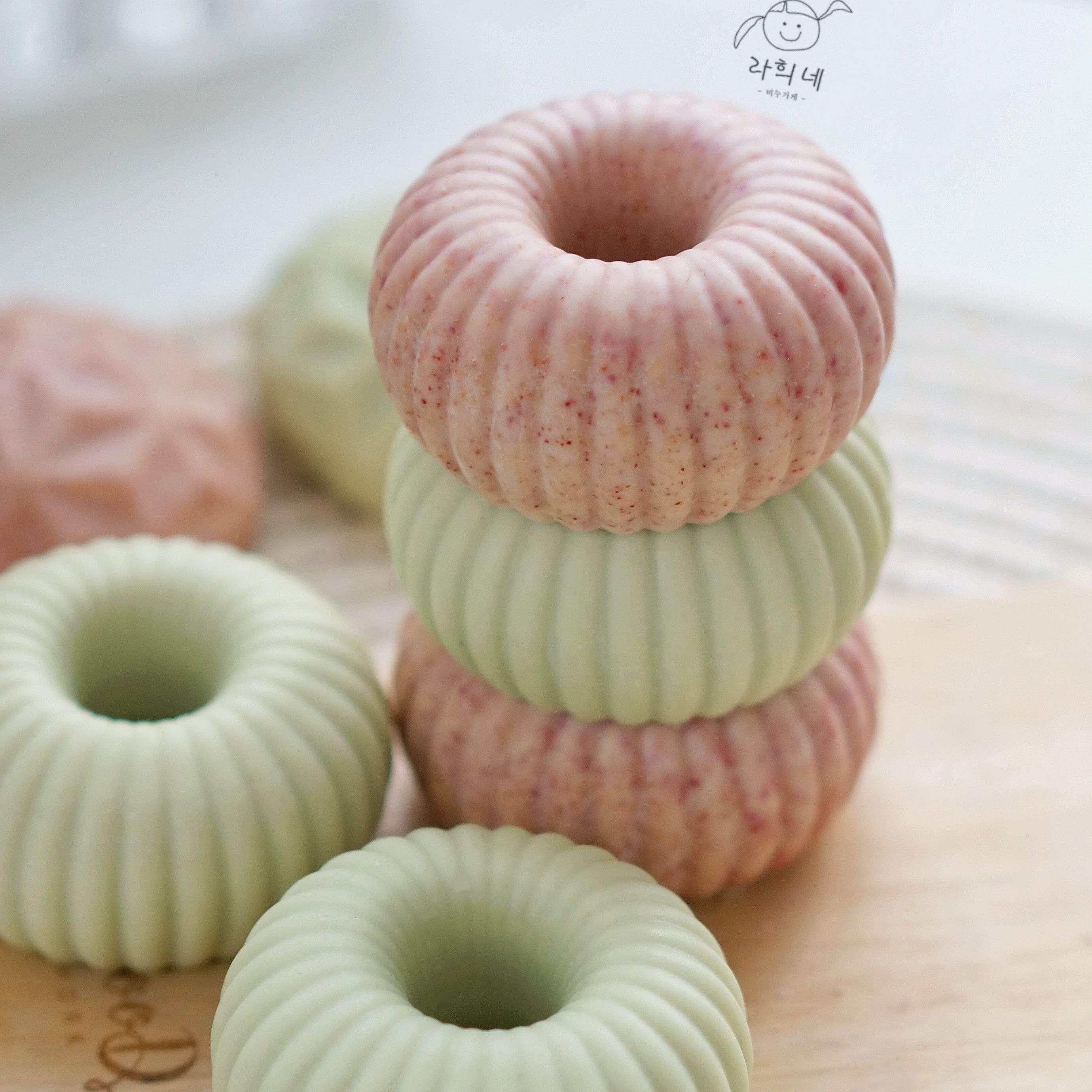 6连条纹甜甜圈手工皂 家事皂 矽胶 模具 烘焙用具 甜品模具