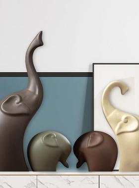 大象小摆件创意陶瓷家居摆设北欧卧室内玄关客厅电视柜酒柜装饰品