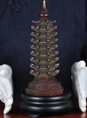 全铜文昌塔摆件黄铜9层九层宝塔创意送学生考试13层文昌塔工艺品