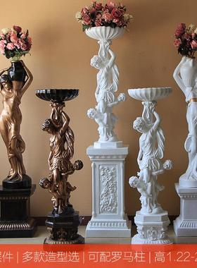 欧式人物家居客厅走廊落地摆件楼梯口玄关美女雕塑酒店会所工艺品