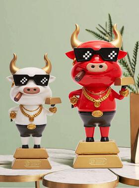 牛年礼品牛气冲天土豪牛家居装饰品客厅电视柜招财摆件开业礼品