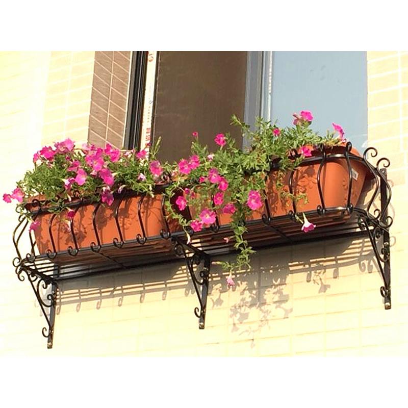 包邮铁艺阳台栏杆护栏悬挂式花架户外窗台壁挂花盆架植物架置物架