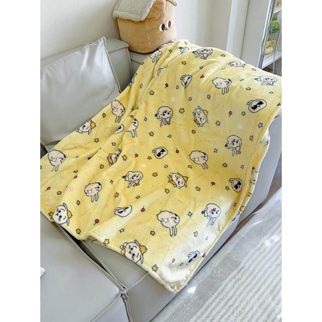 Chiikawa被子乌萨奇法兰绒学生保暖被子床单午睡盖毯吉伊卡哇毛毯