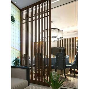 新中式隔断东阳木雕实木办公室玄关门厅格栅纱画屏风花格背景定制