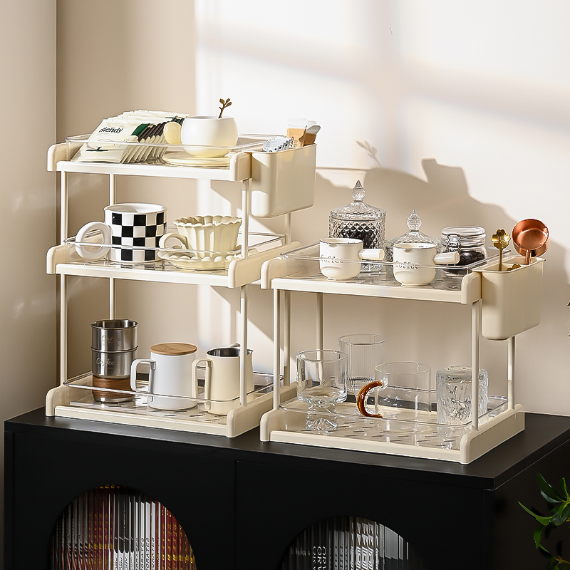 简约杯子置物架桌面水杯收纳架餐桌茶杯托盘家用双层沥水杯架