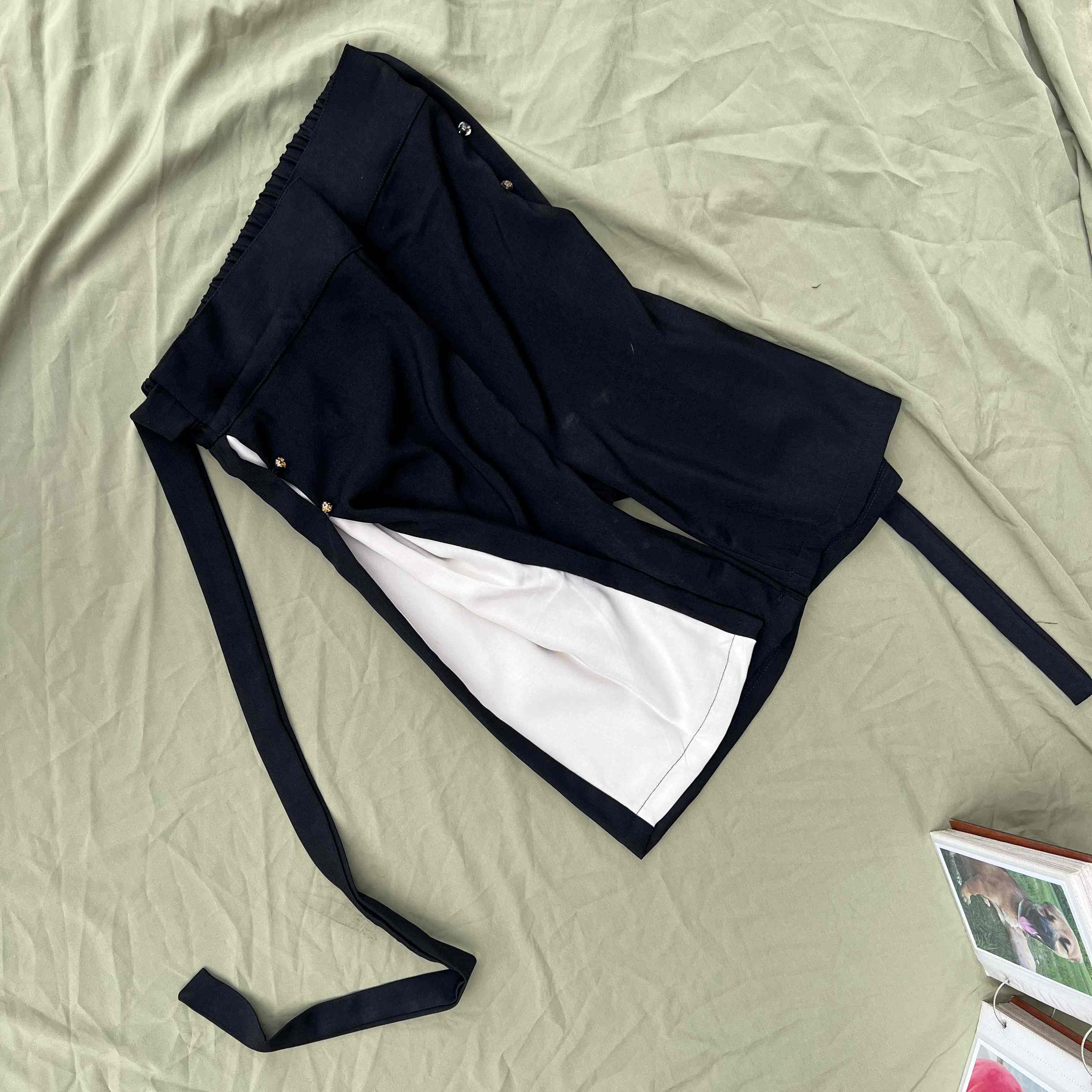 汉墨记改良宋裤纯色拼色日常通勤风休闲阔腿裤汉元素汉服短裤女夏