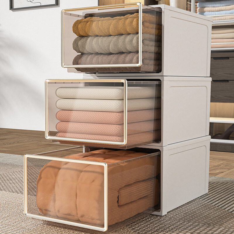 收纳箱抽屉式家用衣柜收纳盒透明塑料大容量衣服衣物储物盒整理箱