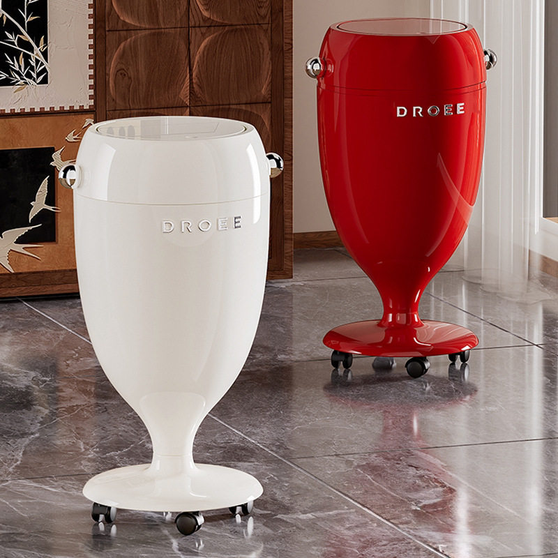 垃圾桶家用2025新款客厅带盖轻奢高档高颜值大容量厨房带轮可移动