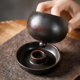 紫陶主人杯单杯陶瓷茶杯不倒杯个人专用杯子转转杯茶盏品茗杯茶碗