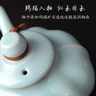 仿古功夫茶具泡茶单壶天青开片可养家用 清仓汝窑汝瓷茶壶陶瓷中式