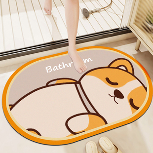 软硅藻泥吸水垫家用卫生间门口踩脚垫浴室地垫耐脏防滑厕所洗手间