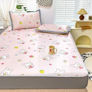 夏天A类儿童冰丝凉席床笠单件1.35米卡通120x190榻榻米床垫套定制