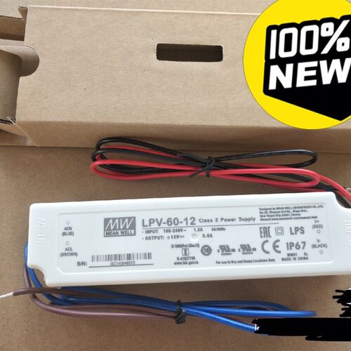 LPV-60明纬5V/12V灯带15V/24V/36V48V开关电源60W防水LED驱动IP67