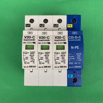 二手拆机原装德国 OBO V20-C C25-B+C 385V 防雷器 浪涌保护器