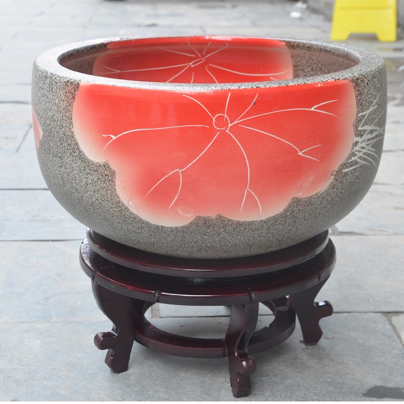 景德镇陶瓷鱼缸大号养金鱼缸睡莲盆荷花缸碗莲缸风水乌龟缸盆客厅
