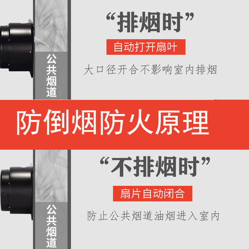 油烟机防火止回阀烟道厨房专用通用止逆阀铸铁抽防烟宝单向止烟阀