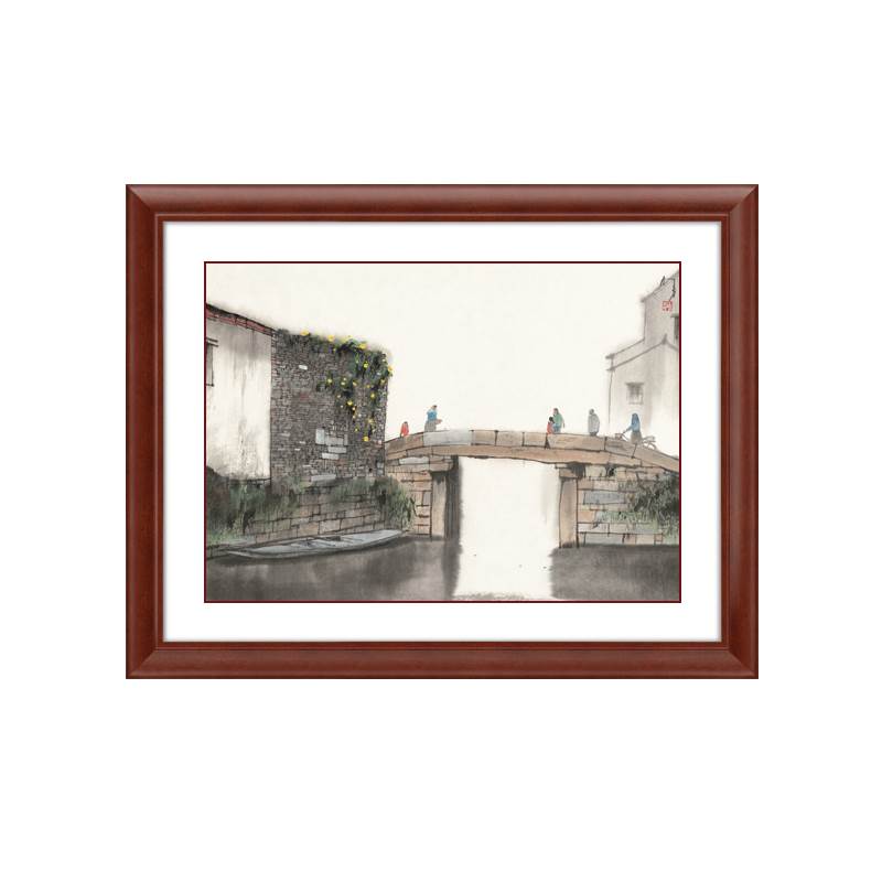 新中式客厅装饰画楼梯挂画走廊过道壁画水墨禅意餐厅玄关背景墙画图片