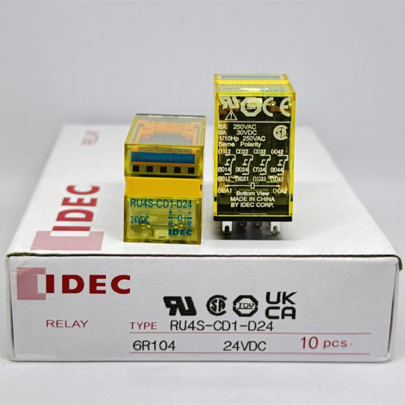 IDEC和泉RU4S-CD1-D24和泉继电器DC24V带逆行磁极保护14脚原装