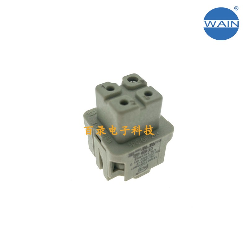 WAIN唯恩重载连接器HA-003-F 3针4芯母芯 HARTING矩形航空插头