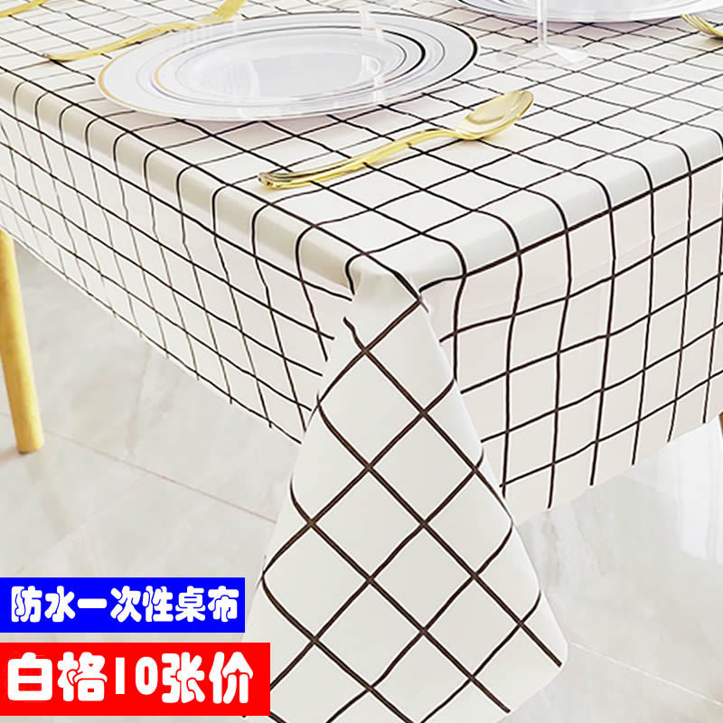 新中式窗花一次性桌布红色喜庆吉祥乔迁餐布塑料防水家用饭店台布