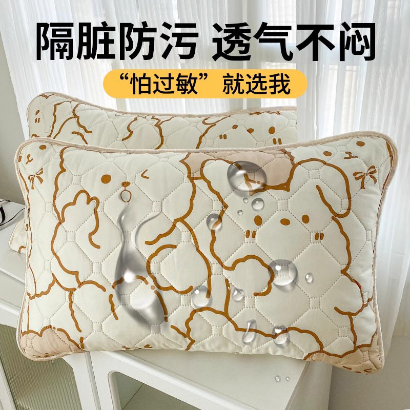 防水枕套一对装防口水头油枕巾套单人枕头保护套48x74枕芯内胆套2