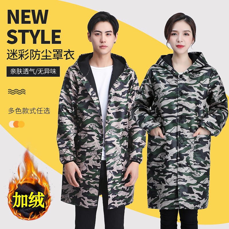 加长正穿系扣围裙纯棉家用新款洋派防水防油厨房罩衣女长袖工作服