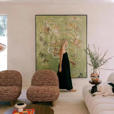 北欧艺术极简意式轻奢巨幅装饰画大气酒店民宿高级感ins软装挂画