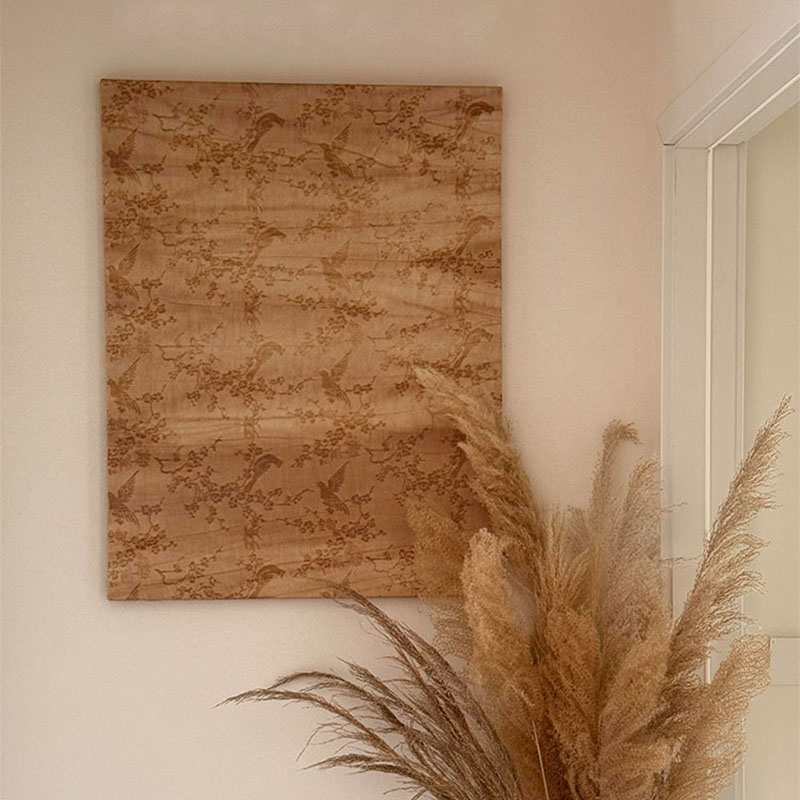 中古风仿树皮纸氛围感家居墙面装饰画原木风侘寂美学艺术感壁挂画