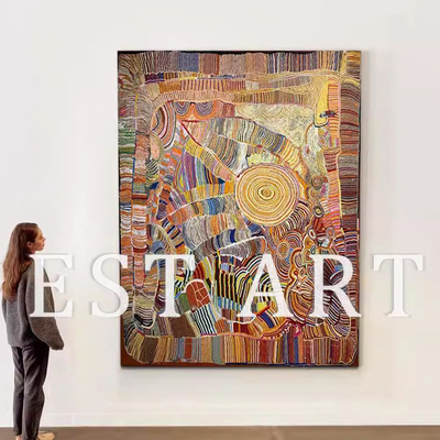 聚财中古风客厅装饰画抽象艺术小众高级感轻奢大气沙发背景墙挂画