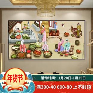 定做饭装饰美画韩国理泡菜餐壁馆画韩式烤肉饰店店墙面装料餐食厅