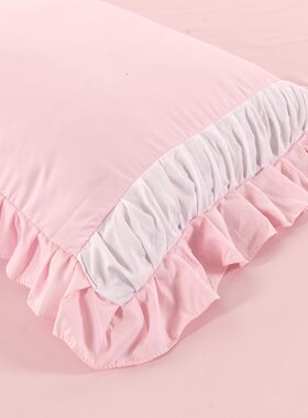 天天特价床罩床裙式k韩式公主风纯色双拼四件套女孩1.5/1.8m磨毛