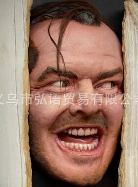 跨境新品约翰尼树脂雕像摆件图书A馆书架雕塑墙面装饰工艺礼品挂