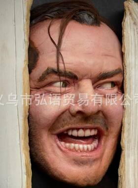 跨境新品约翰尼树脂雕像摆件图书A馆书架雕塑墙面装饰工艺礼品挂