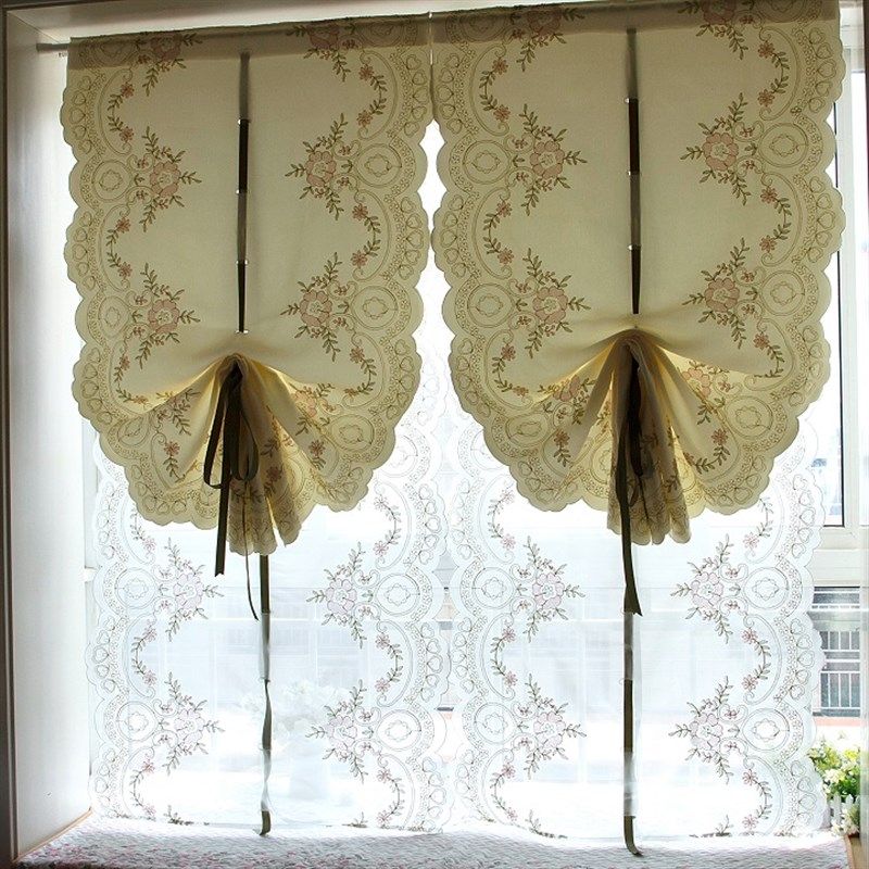 韩式双层罗马帘成品免打孔粘贴窗帘隔断提拉O帘升降气球帘扇形窗,居家布艺,成品窗帘,淘宝优惠券,粉丝福利购,淘宝优惠卷
