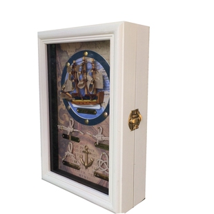 地中海钥匙盒 实木钥匙箱 挂盒A 玄关壁挂壁饰 家居收纳钥匙箱