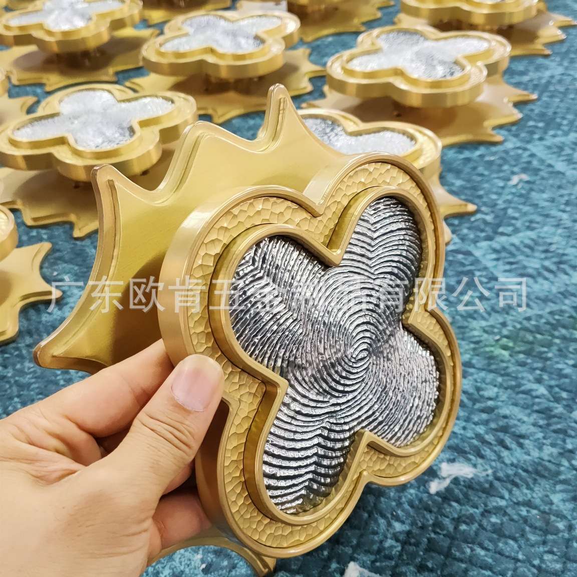 广东欧肯五金铝雕仿金双色豪华大门工艺拉手仿古欧式洋房别墅把手