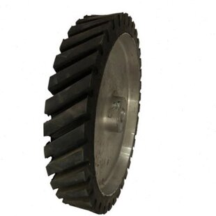 砂胶橡带轮 速发砂带机橡胶轮 铝心加胶 0孔砂带铝心轮